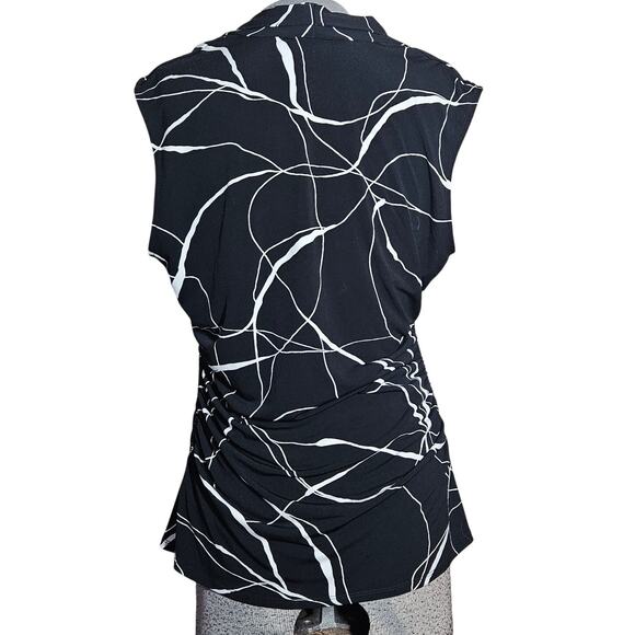 Vince Camuto Black and White Sleeveless Blouse Size Large - Picture 2 of 4